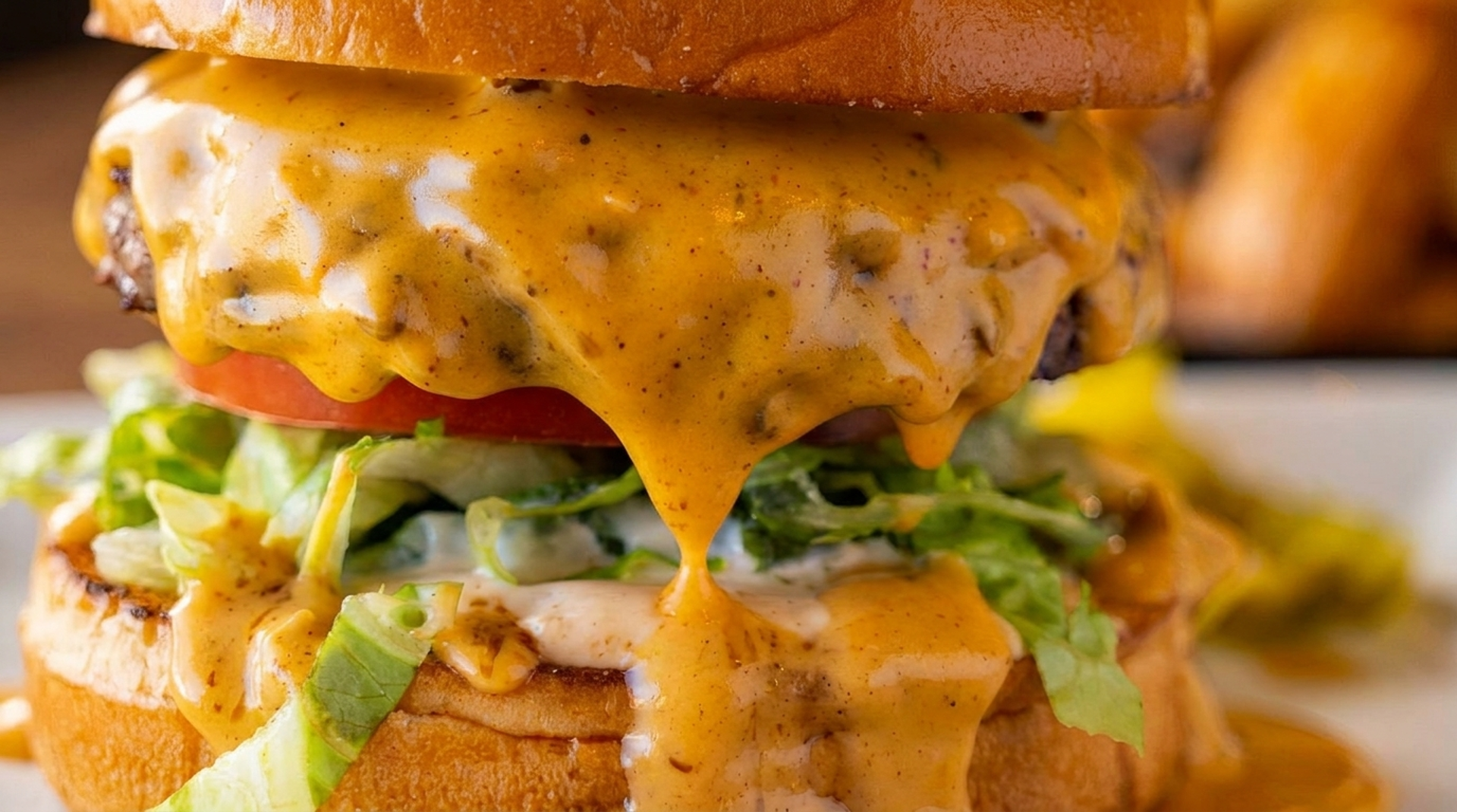 Eater on the sizzling cheeseburger